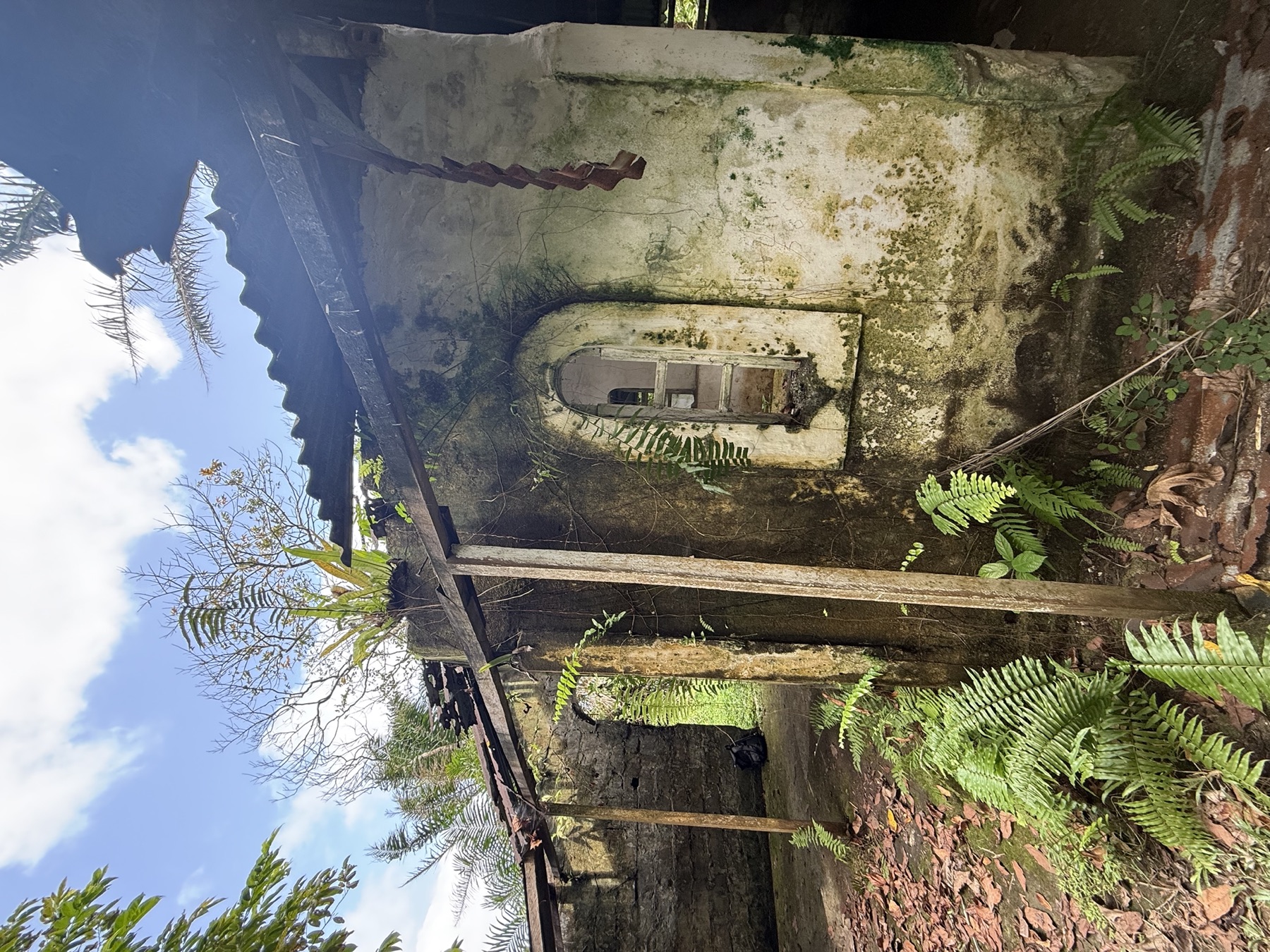 Arched window of the ruined chapel